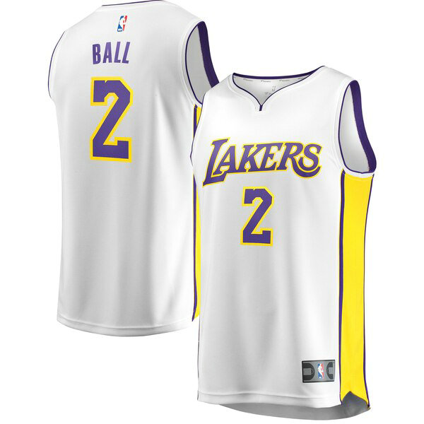 Maillot Los Angeles Lakers Homme Lonzo Ball 2 Association Edition Blanc